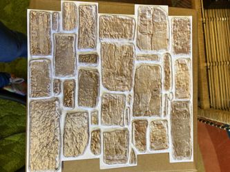 NIB Stick On Fake Stone 12x12 Panels 6 boxes of 10