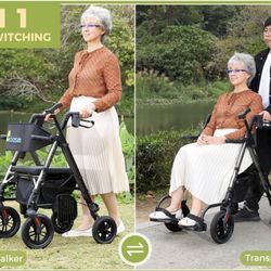 HOMLAND R12 2-in-1 Rollator Walker & Transport Chair  Brand new in box Down from $265.00