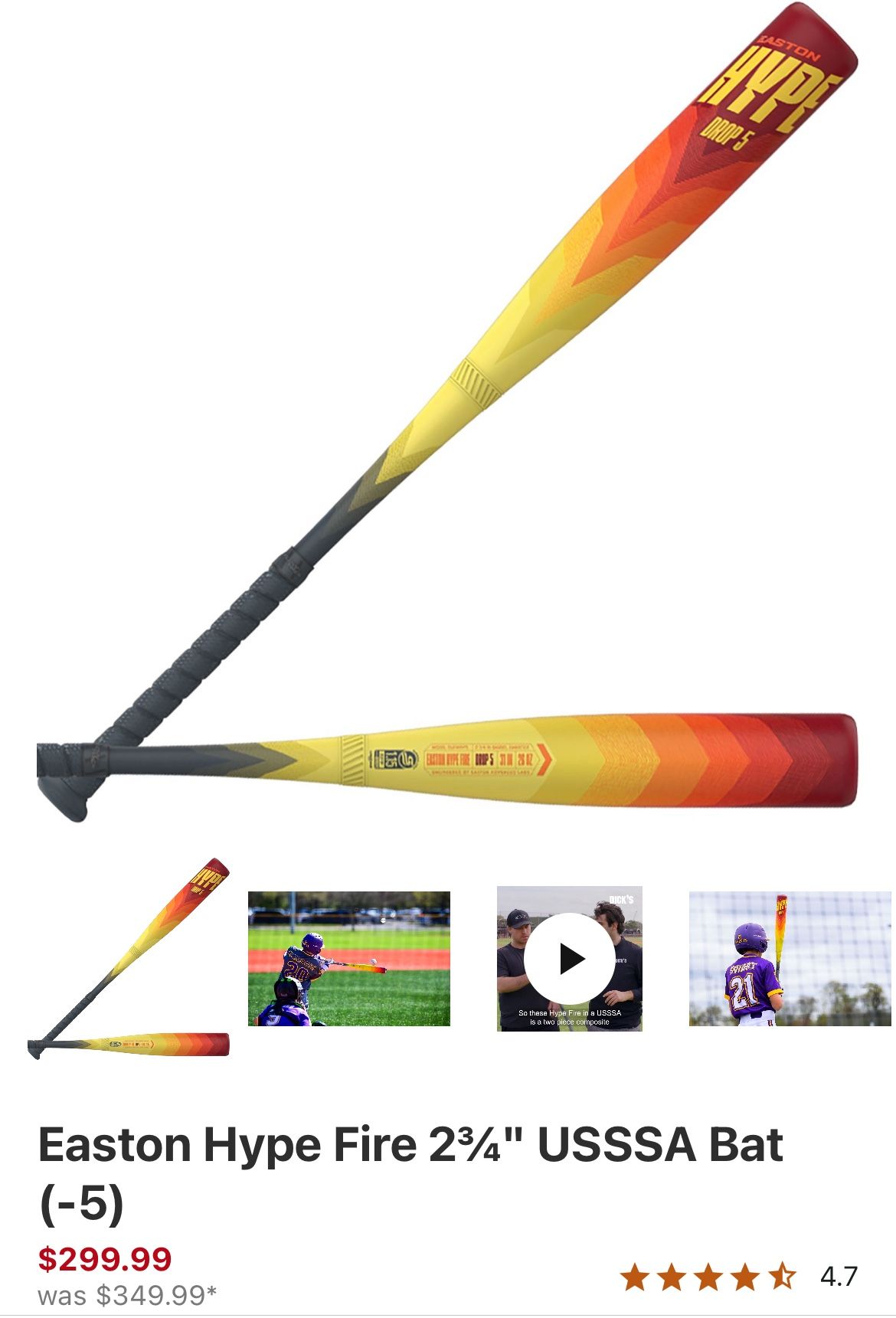 Easton Hype Fire 31” drop 5 ($240 obo)