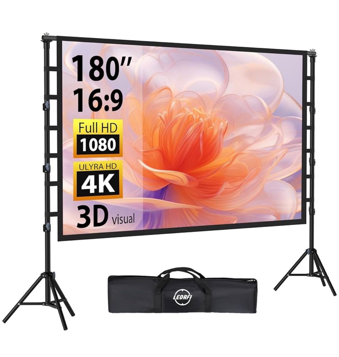 Voopvor 180" Projector Screen With Stand