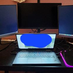 Selling 3 Monitors (2hp And 1 Dell) And Monitor Stand