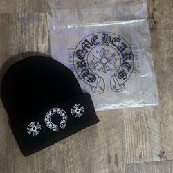 Chrome Hearts black and white beanie