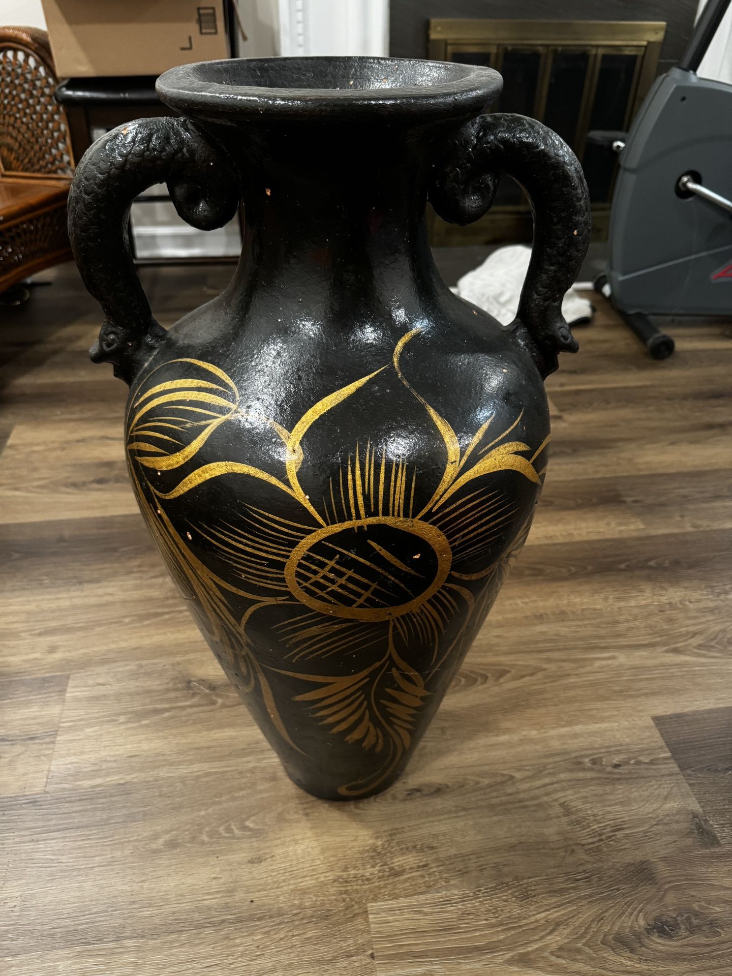 Hand Painted Clay Vase