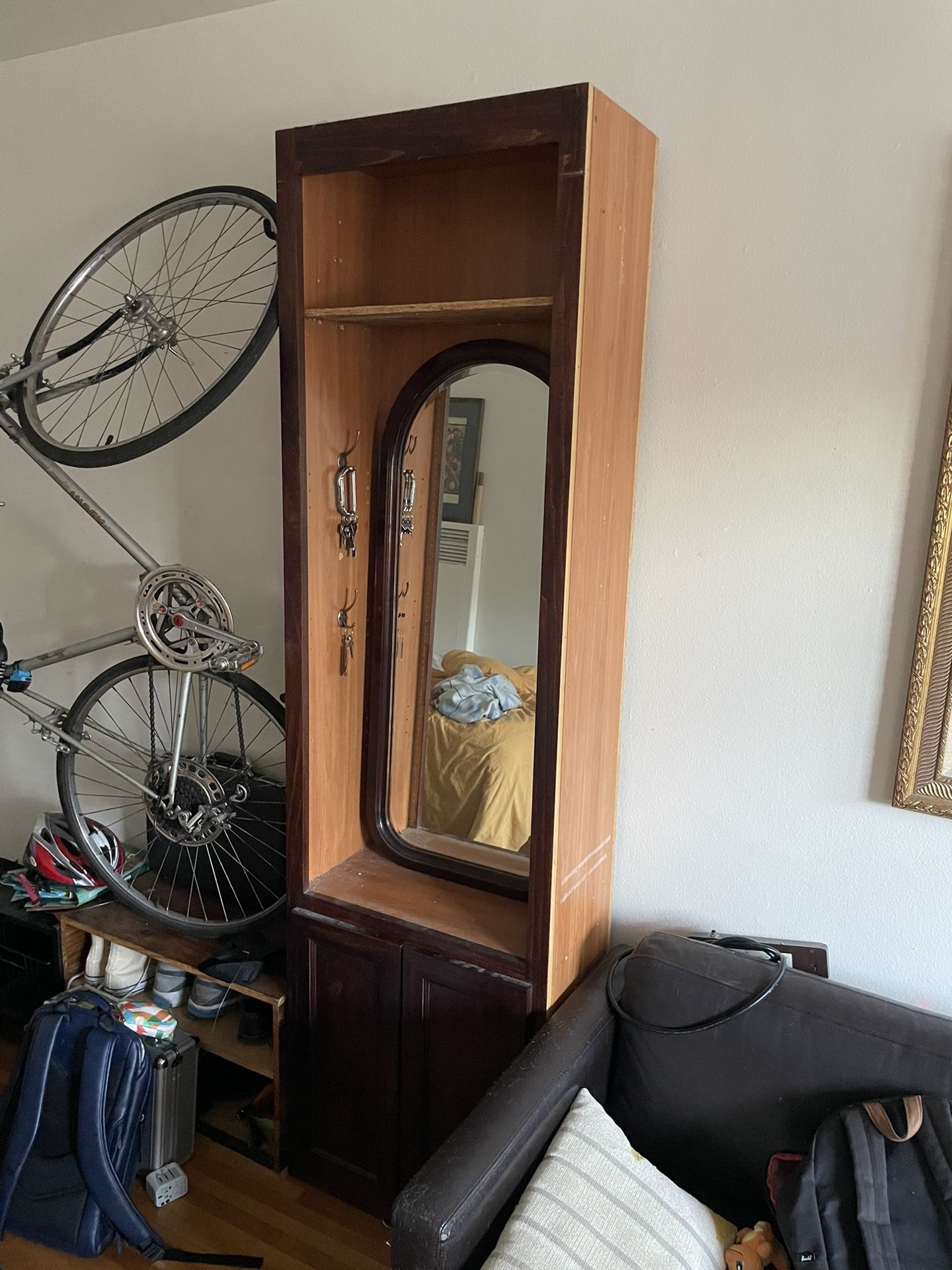 Wood Bookshelf Shelf Shelves Mirror