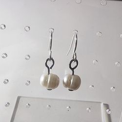 Freshwater Pearl And Silver Dangle Earrings