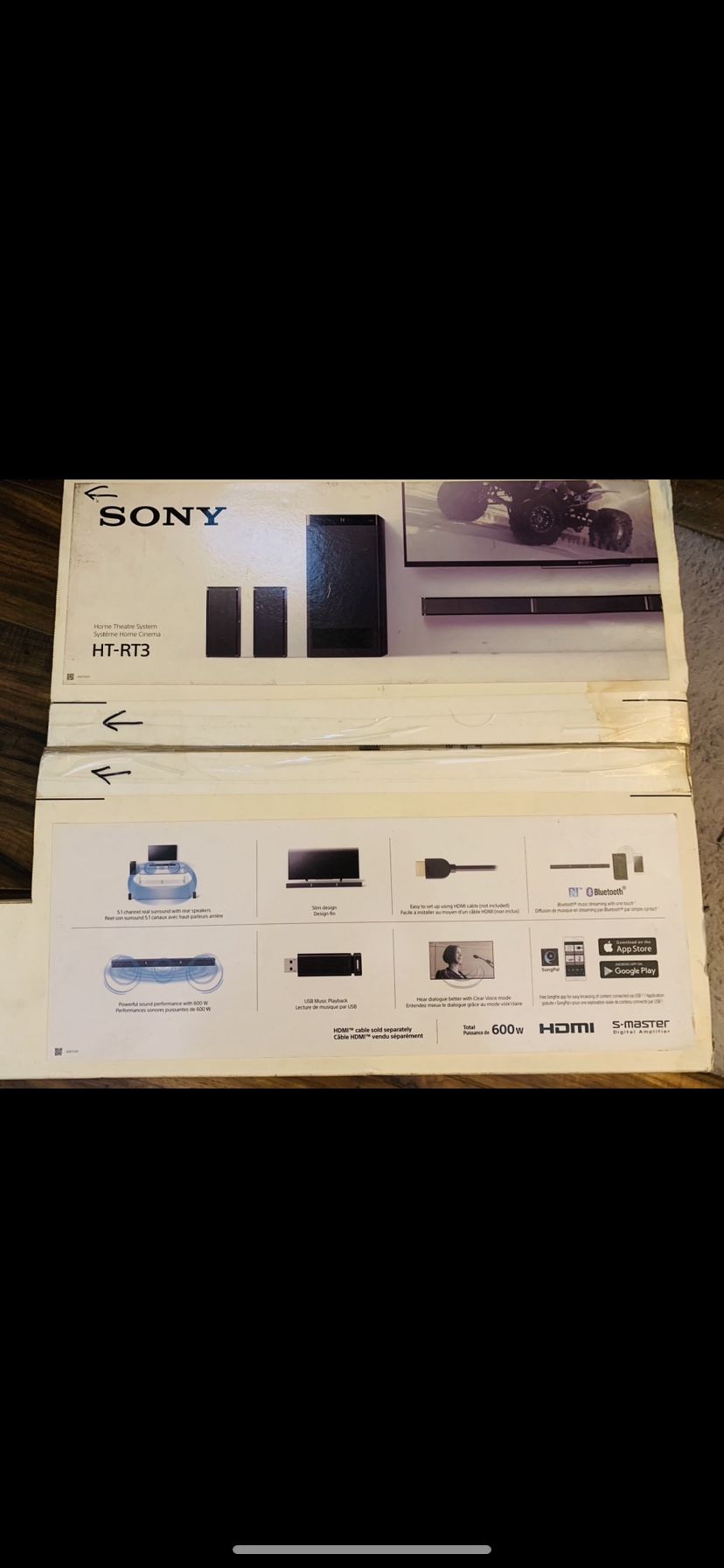 Sony HT-RT3 True 5.1 Dolby Surround 600 watts sound bar