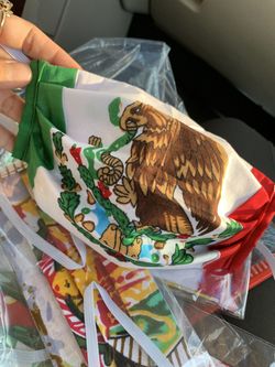 3 Mexico flag mask. Double side