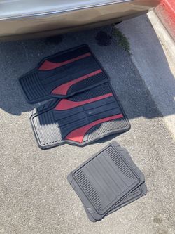 Black And Red Floor Mats 