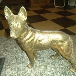 Bronze German Shepherd Statue