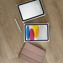 Apple - 10.9-Inch iPad - (10th Generation) with Wi-Fi - 64GB with Box and Apple Pencil and Case