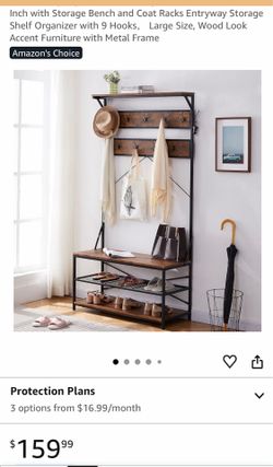 Entryway coat rack and shoe rack