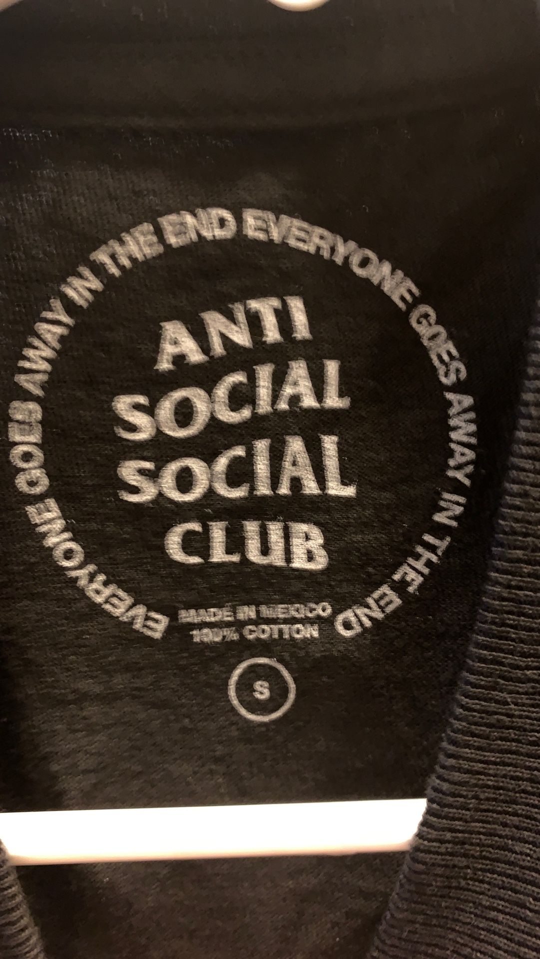 Authentic anti social shirt small