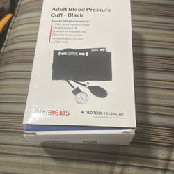Dixie EMS Deluxe Aneroid Sphygmomanometer Blood Pressure Set W/Adult Cuff, Carrying Case and Calibration Tool - Black