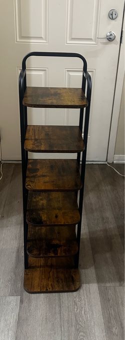 6-Tier Metal Shoe Rack with Top Hooks