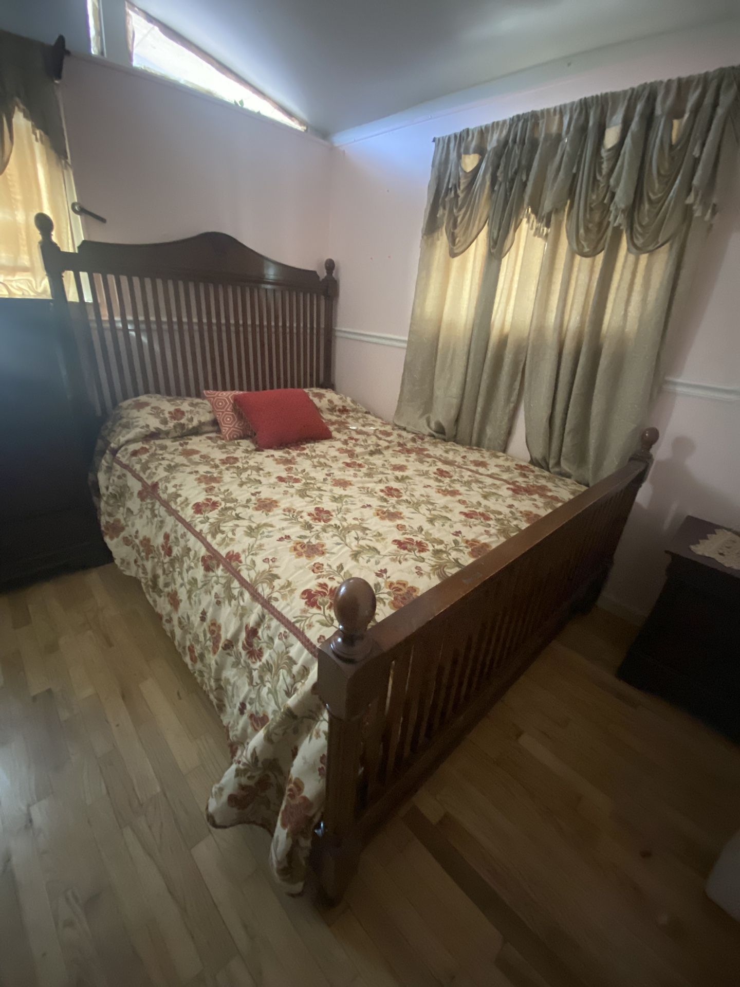 Q sized bed frame & mattress