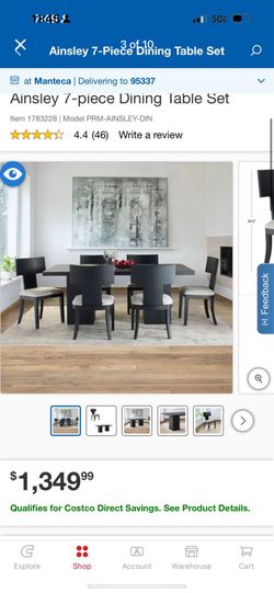 Ainsley 7-Piece Dining Table Set couple marks on top of table $500