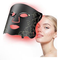 Máscara de Luz LED Terapéutica para Rostro / LED Light Therapy Mask for Face – Adjustable Brightness & Timer, Soft Silicone, Red Light Facial Mask