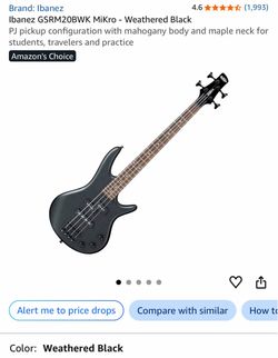Ibanez GSRM20BWK MiKro Bass Guitar Weathered Black