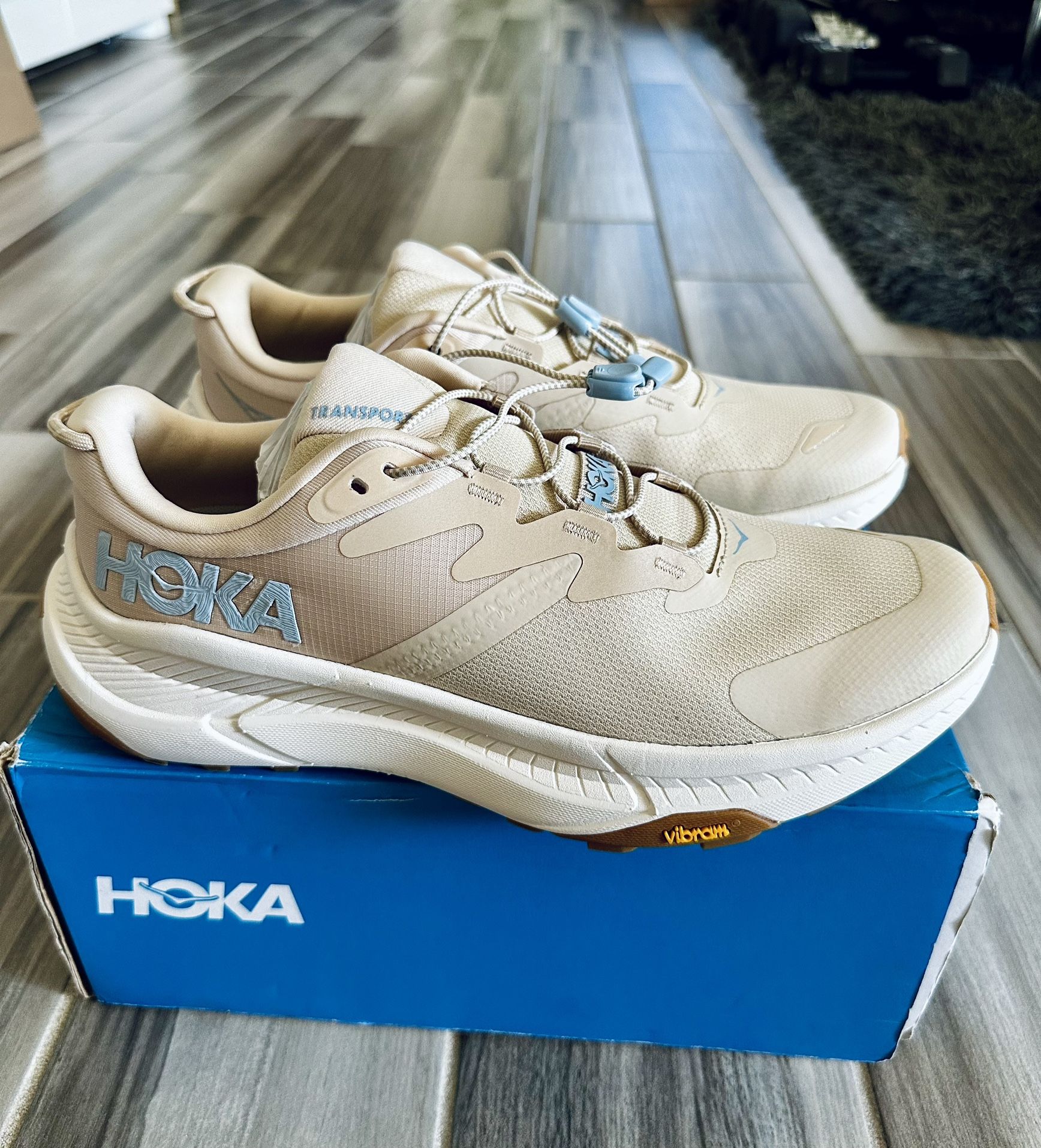 Women's HOKA Transport Athletic Shoes - Oak/Alabaster - Size 10