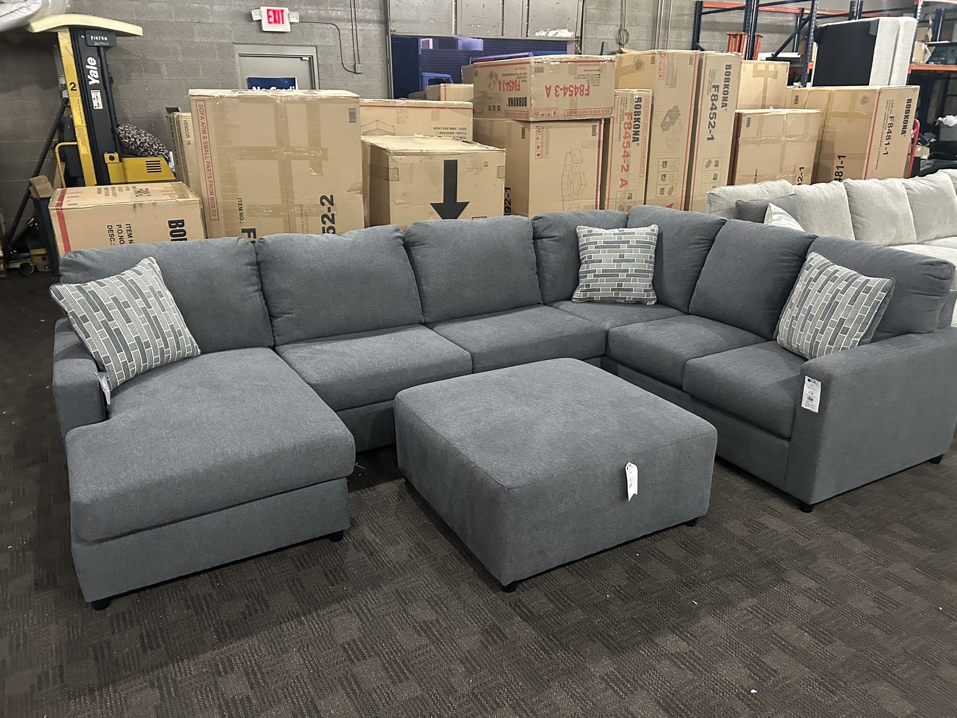 Charcoal Gray Large Modern Sectional Sofa