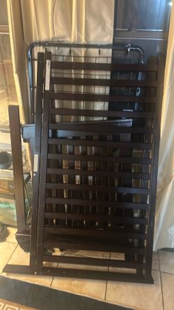 Brown baby crib