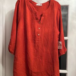 2X L Orange Top New With Tags 