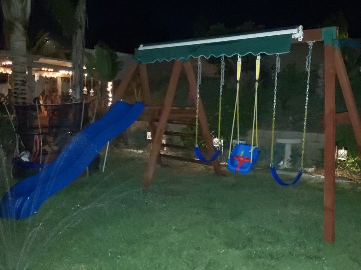 Custom built , quality swingset w/slide 