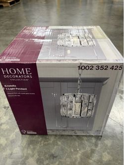 Home Decorators Collection Kristella 1-Light Chrome Crystal Pendant Light