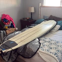 Michael Dolsey  7’6 X22x27/8 Fun Board With Board Bag And Leash And Fins