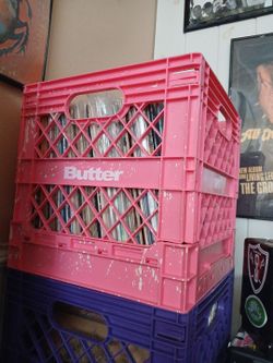 Pink Butter foldable record crate