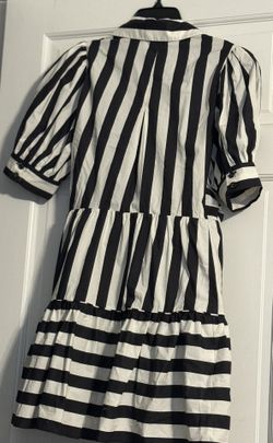black mixed stripes short sleeve mini dress Black Stripe Off Shoulder Midi Dress