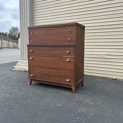 Mid Century Modern Refinished Highboy Dresser