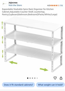 Jojocross Expandable Stackable Spice Rack Organizer 3 Pack