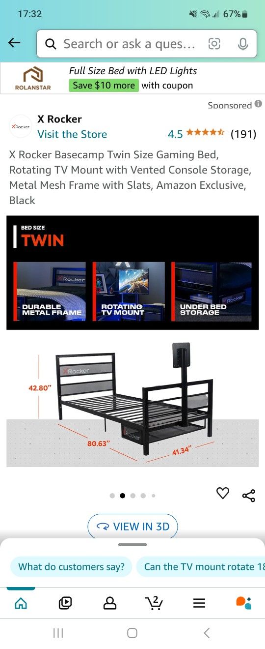 X Rocker Base Camp Twin Bed !