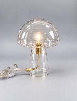 Clear Glass Mushroom Table Lamp