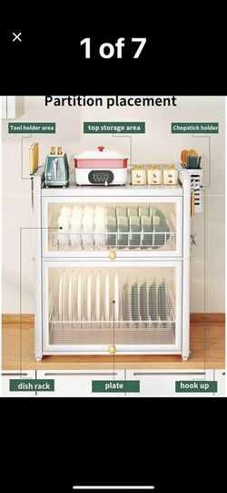 JUSHZ Dish Rack Dish Drying Rack Dish Drainer Over Sink Drainer Draining Rack with drip Tray 2 Tier