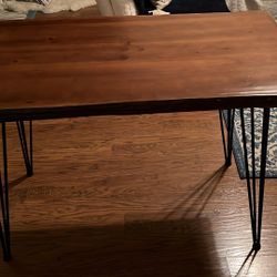 Noble House Chana Industrial Faux Live Edge Dining Table