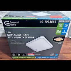 Commercial Electric 80/ 110 CFM Bath Exhaust Fan Light & Humidity Sensor BF1110
