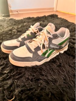 Reebok Court Style White Gray Green Sneakers Men’s Size 10.5