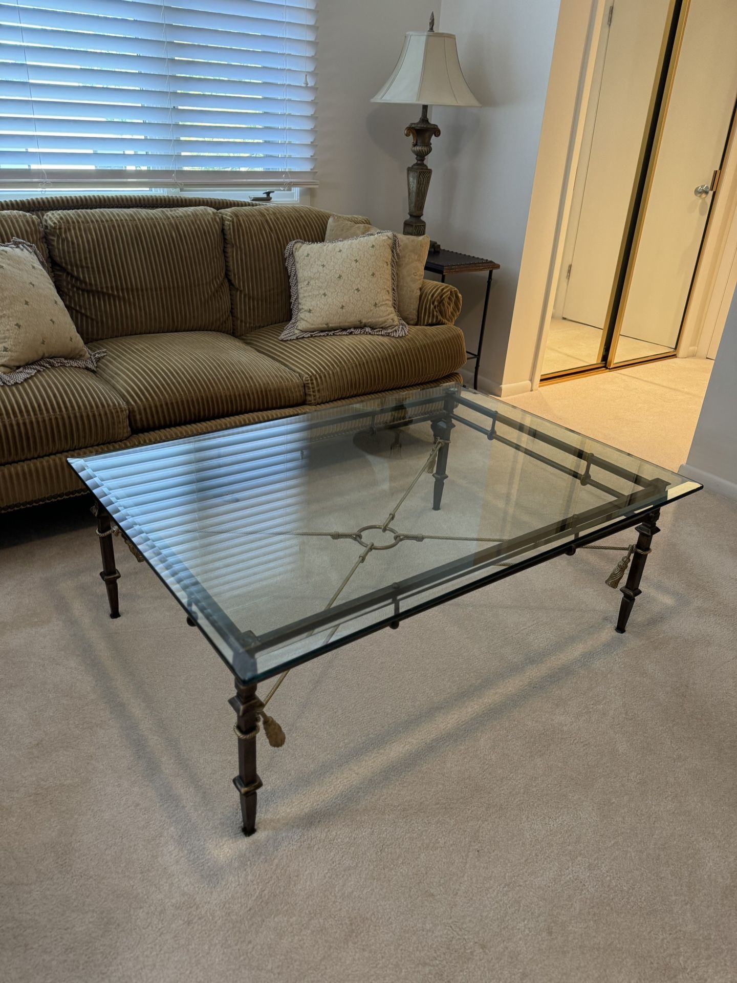 Antique Bronze and Glass Coffee Table