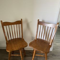 Wooden swivel chairs