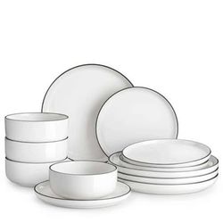 MALACASA Luna 12-Pc Porcelain Dinnerware Set - NEW
