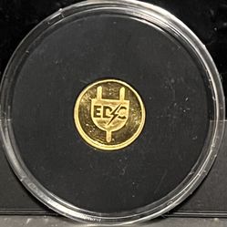 1/4 Gram Pure Gold Coin • 24k Fine Gold Bullion (.9999) • EDC Plug on Whatnot Custom Design in Clear Protective Capsule • Limited Mintage