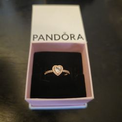 BRAND NEW Pandora Sparkling Elevated Heart Ring In 14K Rose Gold