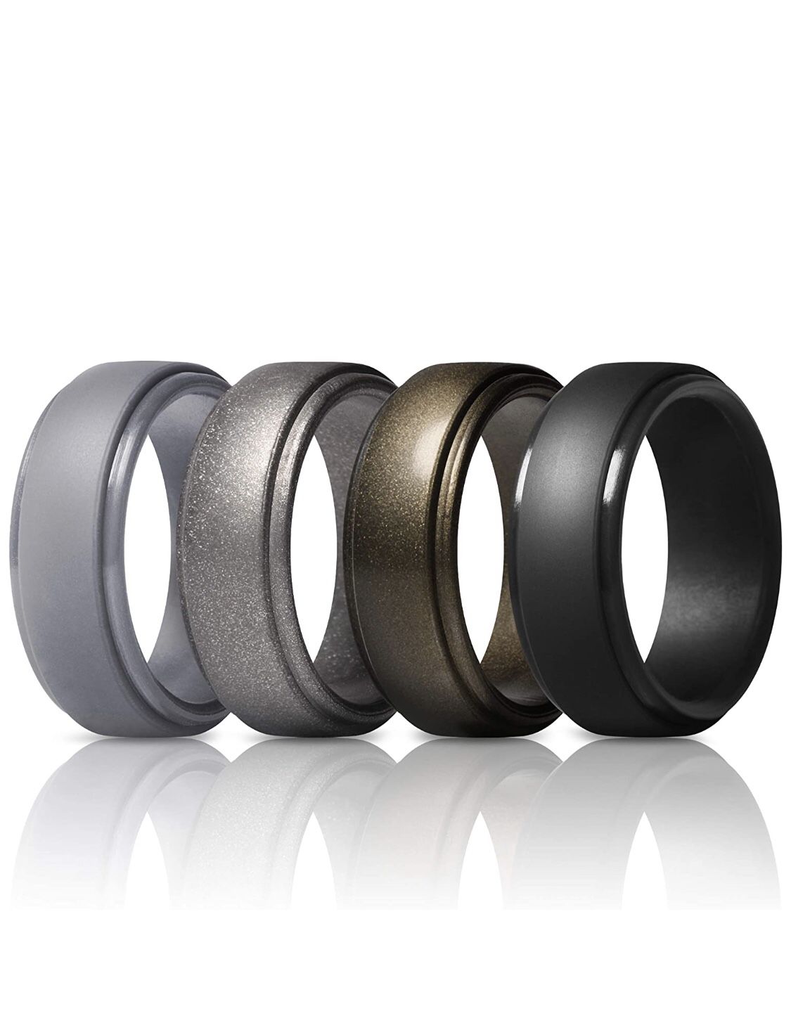 Rubber Wedding Bands 10mm Wide - Size 10.5/11