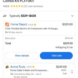 Porter Cable Brass Nail Kit With Compressor And Hose