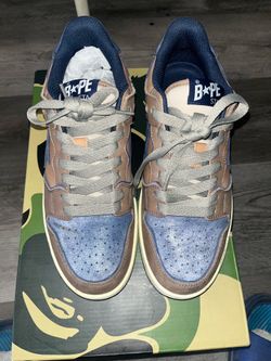 A Bathing Ape BAPE Sk8 Sta #3 M1 "Vintage Beige Indigo" 9