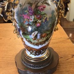 1946 DRESDEN LAMP. VERY RARE. WAS A VASE CONVERTED TO LAMP. 