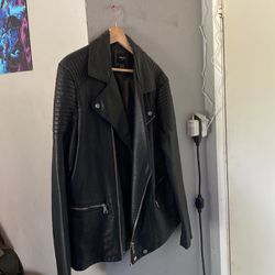 Men’s Forever 21 Faux Leather Bomber / Biker Jacket