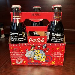 Coca Cola Walt Disney 25th Anniversary Commemorative Edition Bottles 